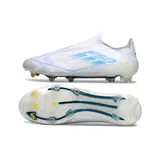 Adidas F50 Elite Laceless White and Light Blue Firm Ground FG Football Boot