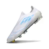 Adidas F50 Elite Laceless White and Light Blue Firm Ground FG Football Boot
