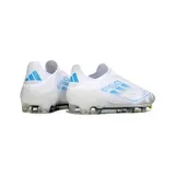 Adidas F50 Elite Laceless White and Light Blue Firm Ground FG Football Boot