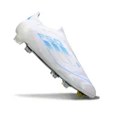 Adidas F50 Elite Laceless White and Light Blue Firm Ground FG Football Boot