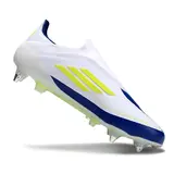 Adidas F50 Elite Laceless White Blue and Green Mixed Studs SG Kids Football Boot