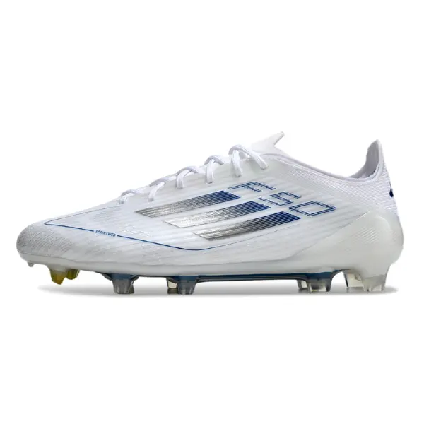Adidas F50 Elite White and Blue Firm Ground FG Football Boot
