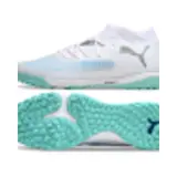 Puma Future 8 White and Light Blue Turf TF Football Boot