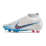 Nike Zoom Mercurial Superfly 9 Elite White Blue and Pink Firm Ground FG Football Boot