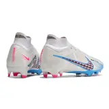 Nike Zoom Mercurial Superfly 9 Elite White Blue and Pink Firm Ground FG Football Boot
