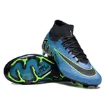 Nike Zoom Mercurial Superfly 9 Elite Blue Black and Green Firm Ground FG Kids Football Boot