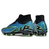 Nike Zoom Mercurial Superfly 9 Elite Blue Black and Green Firm Ground FG Kids Football Boot