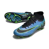 Nike Zoom Mercurial Superfly 9 Elite Blue Black and Green Firm Ground FG Kids Football Boot