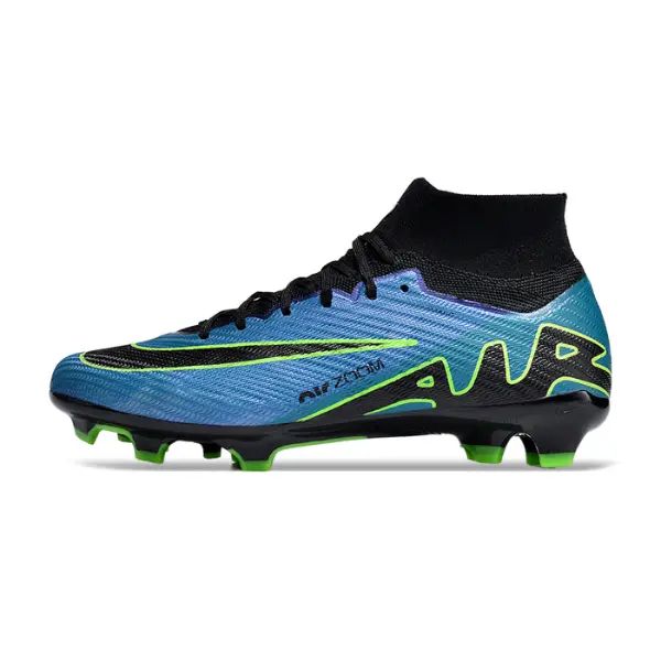 Nike Zoom Mercurial Superfly 9 Elite Blue Black and Green Firm Ground FG Kids Football Boot
