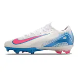 Nike Air Zoom Mercurial Vapor 16 Elite White Blue and Pink Firm Ground FG Kids Football Boot
