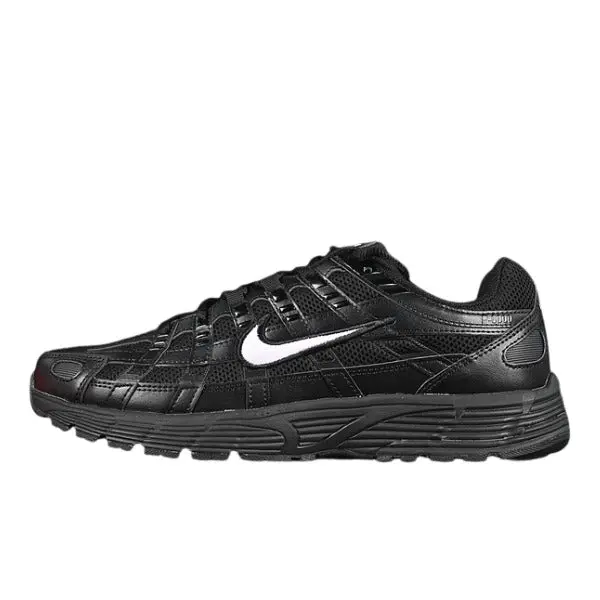 Nike P-6000 Black Running Shoes - Black/White Swoosh