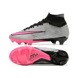 Nike Zoom Mercurial Superfly 9 Elite Gray and Pink Firm Ground FG Kids Football Boot