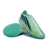 Adidas F50 Hyperfast Laceless Elite Light Green Turf TF Kids Football Boot
