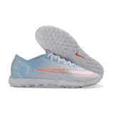 Nike Air Zoom Mercurial Superfly 11 Elite Light Blue and White Turf TF Kids Football Boot - White/Grey