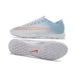 Nike Air Zoom Mercurial Superfly 11 Elite Light Blue and White Turf TF Kids Football Boot - White/Grey