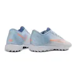 Nike Air Zoom Mercurial Superfly 11 Elite Light Blue and White Turf TF Kids Football Boot - White/Grey
