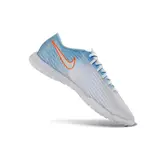 Nike Air Zoom Mercurial Superfly 11 Elite Light Blue and White Turf TF Kids Football Boot - White/Grey