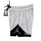 Jordan White and Black Shorts - Black Diamond Panel