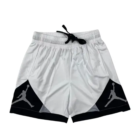 Jordan White and Black Shorts - Black Diamond Panel