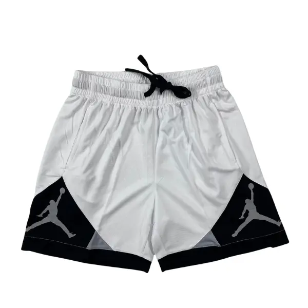 Jordan White and Black Shorts - Black Diamond Panel