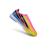 Adidas F50 Hyperfast Laceless Elite Pink, Yellow and Blue Turf TF Football Boot