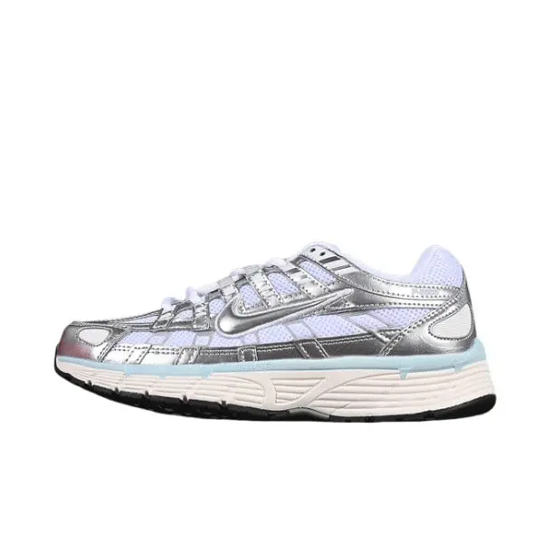 Nike P-6000 White and Silver Running Shoes - Silver
