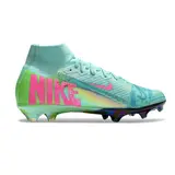 Nike Air Zoom Mercurial Superfly 10 Elite Blue Green and Pink Firm Ground FG Kids Football Boot