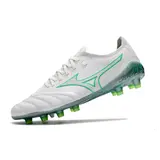 Mizuno Morelia Neo III Elite White and Green Firm Ground FG Football Boot