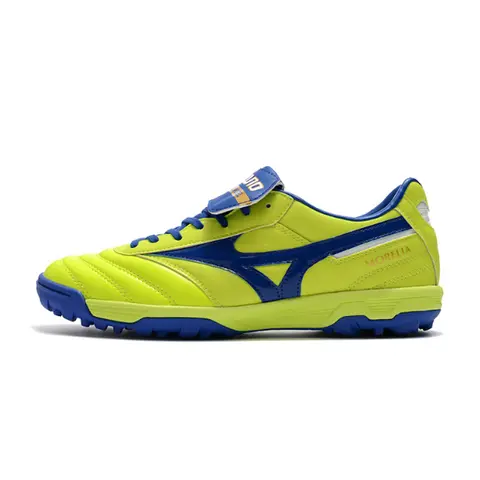 Mizuno Morelia Sala Classic Neon Green and Blue Turf TF Football Boot