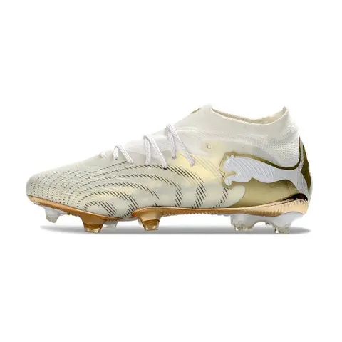 Puma Future 9 Low Cut White and Golden Firm Ground FG Football Boot - Beige/Gold