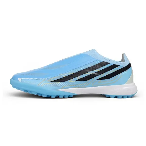 Adidas F50 Hyperfast Laceless Elite Light Blue Turf TF Football Boot