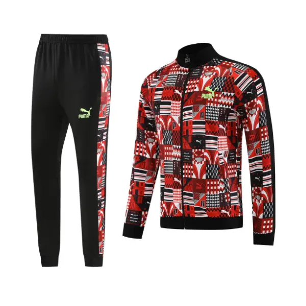 Puma Black Red and Grey Cold Set Jacket and Pants