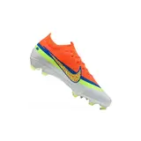 Nike Air Zoom Mercurial Vapor 17 Elite Orange, Blue and White Firm Ground FG Kids Football Boot - White/Orange