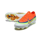 Nike Air Zoom Mercurial Vapor 17 Elite Orange, Blue and White Firm Ground FG Kids Football Boot - White/Orange
