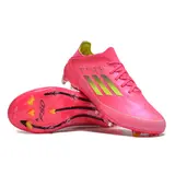 Adidas F50 Primeknit Elite Pink and Yellow Firm Ground FG Kids Football Boot