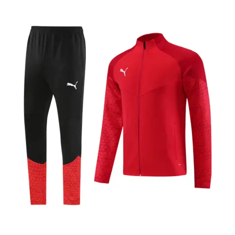 Puma Red and Black Cold Set Jacket and Pants - Red Pattern