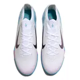 Nike Zoom Mercurial Vapor 16 Elite White and Light Blue Turf TF Kids Football Boot