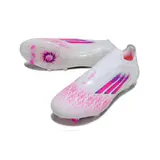 Adidas F50 Elite Laceless White, Pink and Purple Firm Ground FG Football Boot