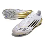 Adidas F50 Elite White and Gold Firm Ground FG Football Boot - White/Silver