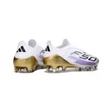 Adidas F50 Elite Laceless White Purple and Gold Firm Ground FG Football Boot
