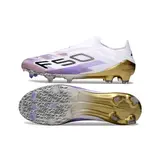 Adidas F50 Elite Laceless White Purple and Gold Firm Ground FG Football Boot