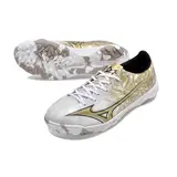 Mizuno Alpha White and Gold Turf TF Football Boot