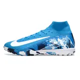 Nike Zoom Mercurial Superfly 10 Elite Blue and White Turf TF Kids Football Boot