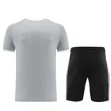 Adidas Grey Training Set T-Shirt and Shorts - Light Grey