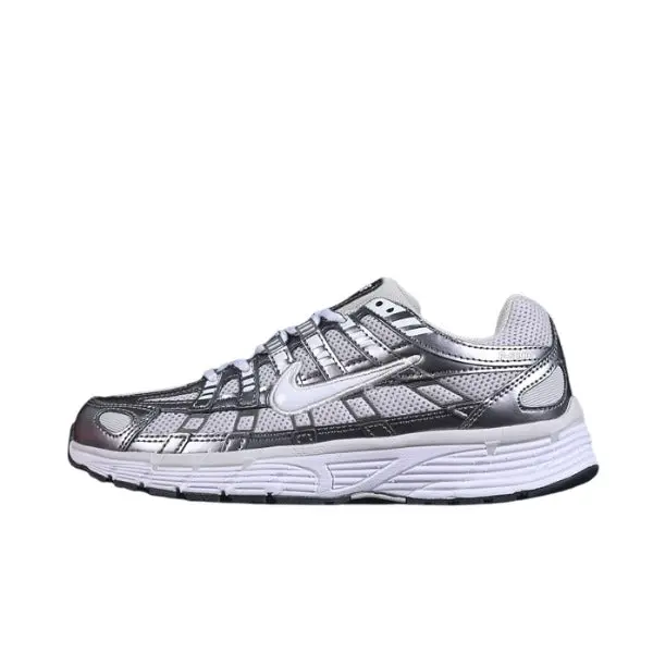 Nike P-6000 Gray and White Running Shoes - Silver/Grey