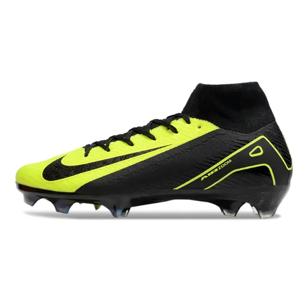 Nike Air Zoom Mercurial Superfly 10 Elite Black and Light Green Firm Ground FG Football Boot