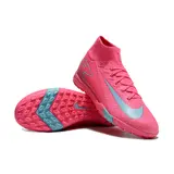 Nike Zoom Mercurial Superfly 10 Elite Pink and Blue Turf TF Kids Football Boot
