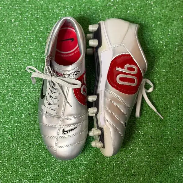 Nike Total 90 III Silver and Red Firm Ground FG Football Boot Size 41 Eur