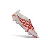 Adidas Predator 26 Elite Tongue White and Orange Firm Ground FG Football Boot - White/Red/Black