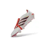 Adidas Predator 26 Elite Tongue White and Orange Firm Ground FG Football Boot - White/Red/Black